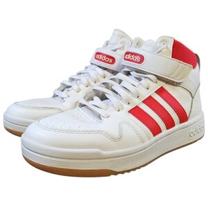 Adidas Men's Size 8 "Postmove Mid" White Vivid Red Basketball Fashion Sneakers